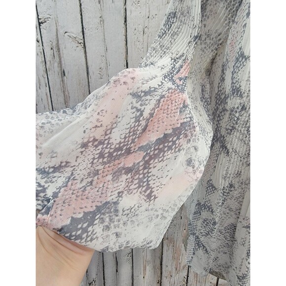 TRIBAL JEANS Women's L Silky Python Popover Flowy Peasant Blouse Shirt Top‎ - Picture 8 of 13